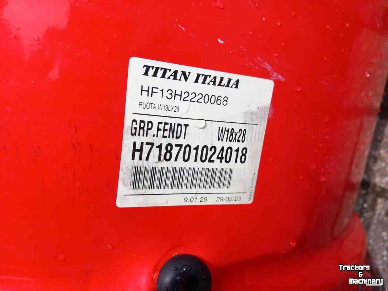 Roues, Pneus, Jantes, Barillets Jumelage Fendt velgen set 18x28 en 23x38