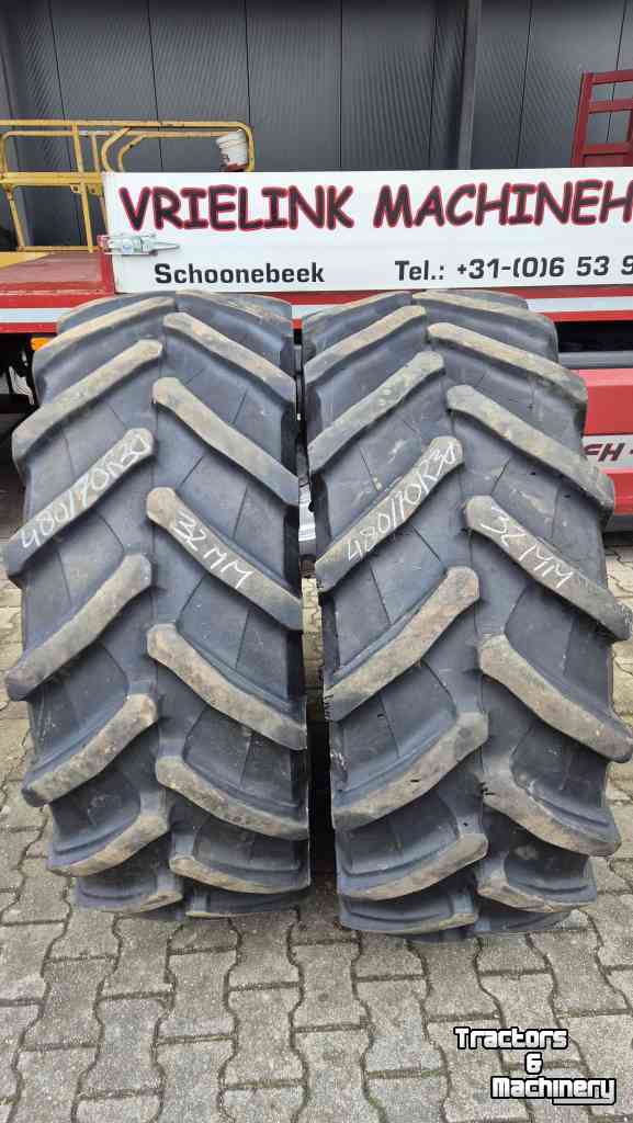 Roues, Pneus, Jantes, Barillets Jumelage Trelleborg 480/70R30 TM700 met 32mm