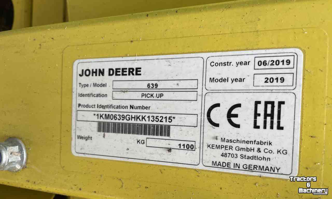 Pick up John Deere 639