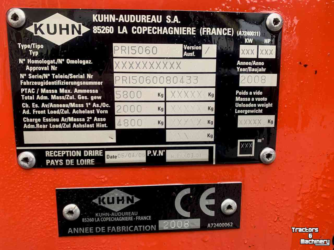 Distributeur de paille pour des logettes Kuhn Primor 5060 Stroverdeler
