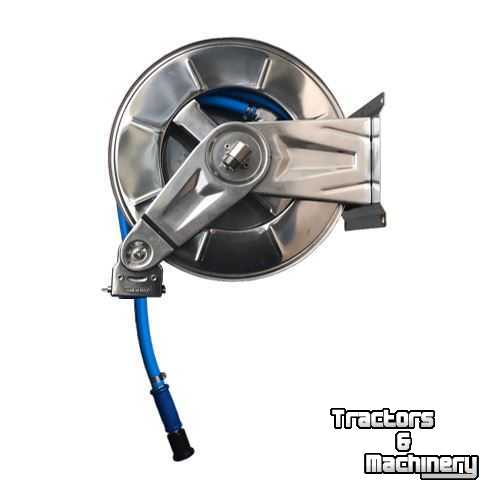 Autres matériel et accessoires de nettoyage et de balayage Suevia RVS automatische slanghaspel, 20 meter slang ¾”