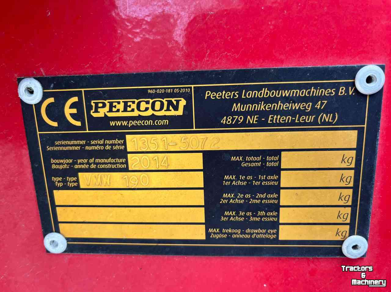 Mélangeuse Verticale Peecon VMW 190