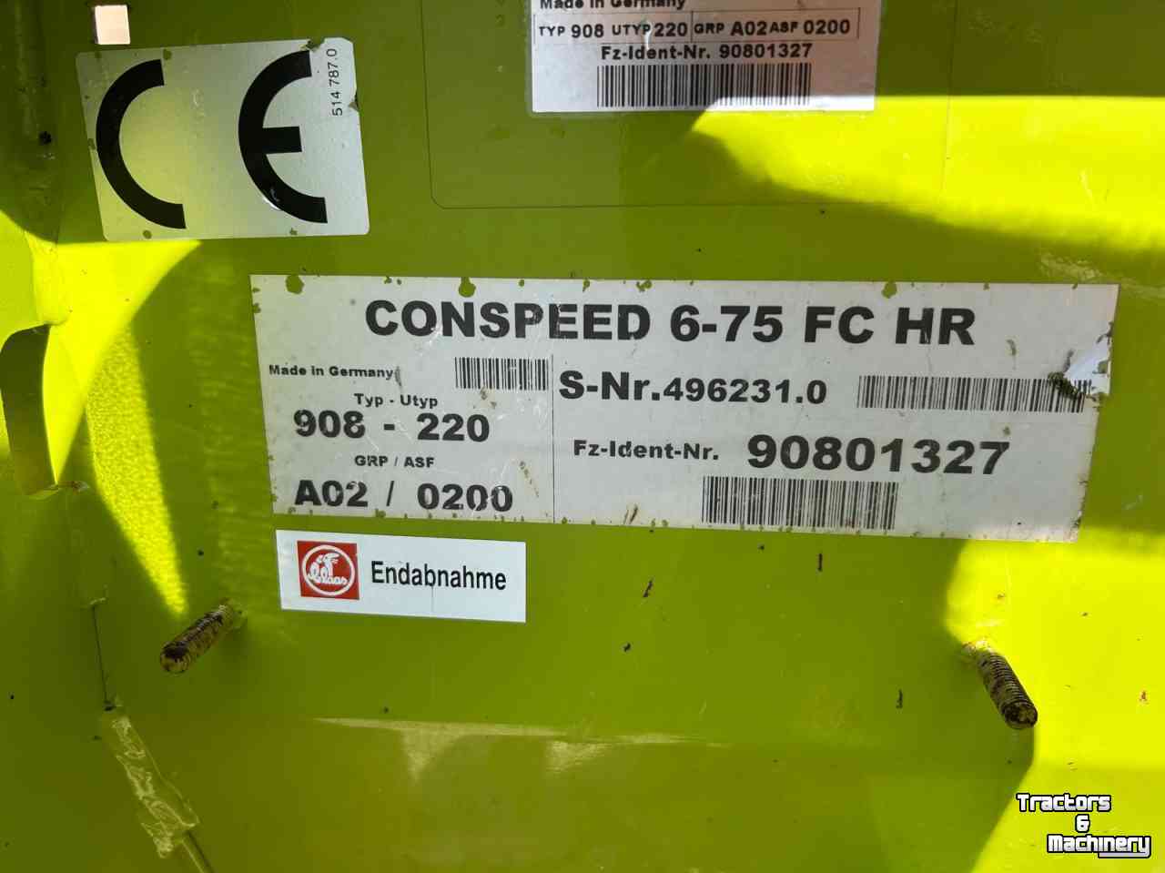Cueilleur à mais Claas Conspeed 6-75 FC HR