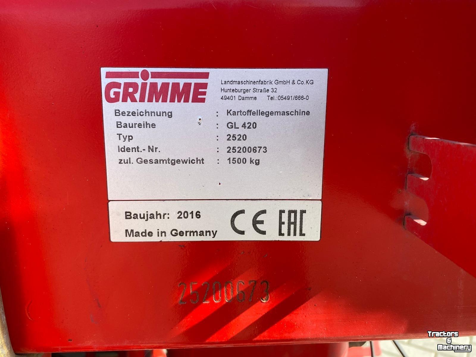 Planteuse de pommes de terre Grimme GL420 Pootmachine