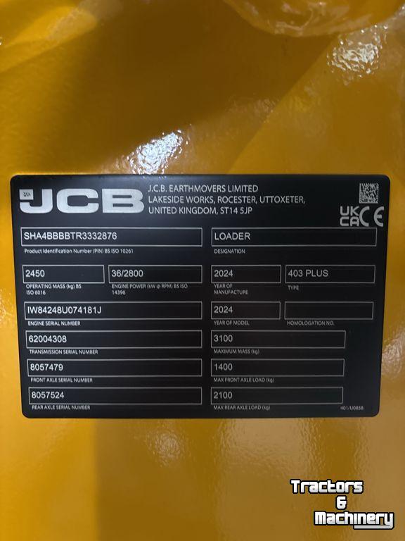 Chargeuse sur pneus JCB 403 Plus