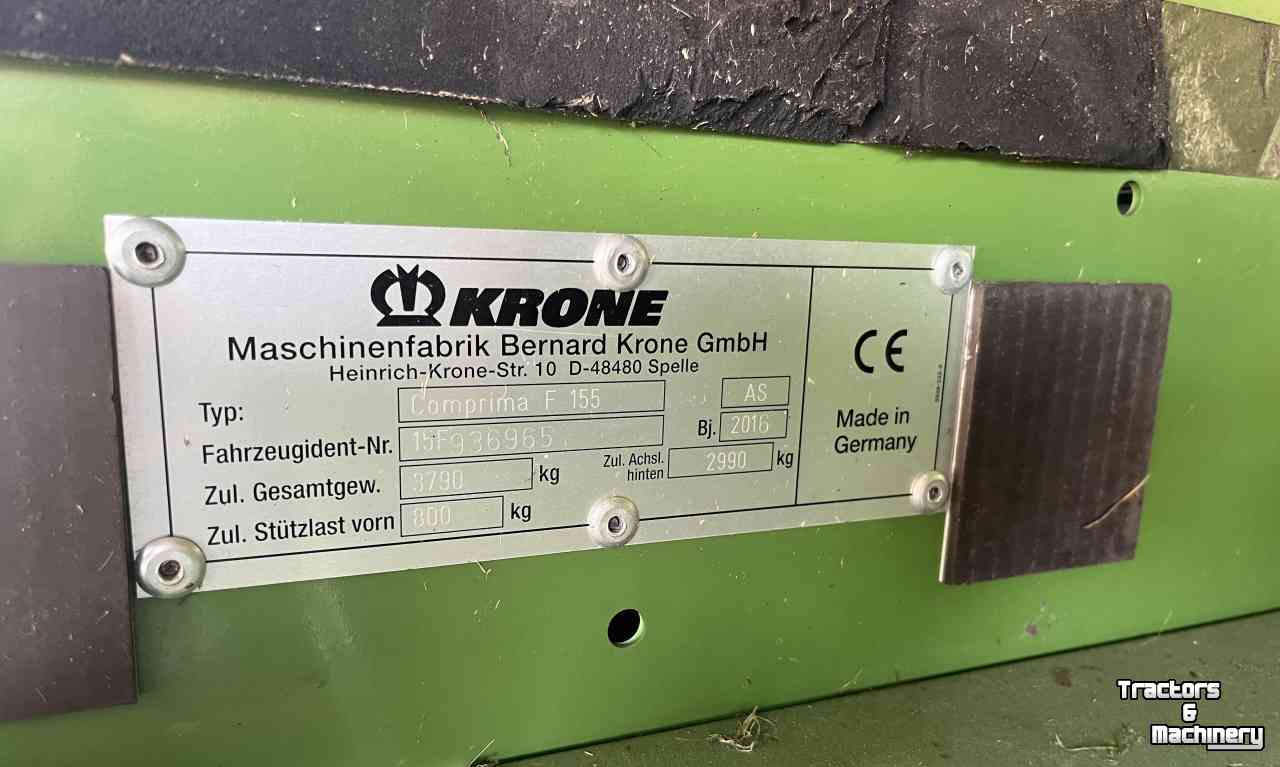 Presses Krone Comprima F155 XC Rondebalen-Pers + Goweil Wikkelaar
