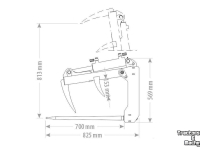 Benne à grappin / Fourche à grappin Qmac PELIKAANGRIJPER MINI 120 CM