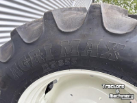 Roues, Pneus, Jantes, Barillets Jumelage BKT Set Bkt Agrimax banden 420/85R34 en 340/85R24 gemonteerd op verstelbare velgen