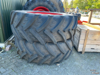 Roues, Pneus, Jantes, Barillets Jumelage  Set 620/70R42 + 540/65R30 Trelleborg Op Fendt velg Z.G.A.N.