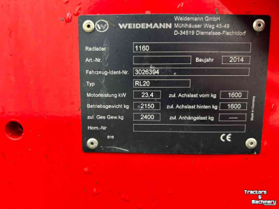 Chargeuse sur pneus Weidemann 1160