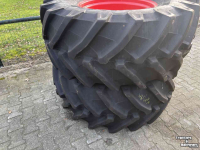 Roues, Pneus, Jantes, Barillets Jumelage Trelleborg 600/65R28 TM800 90% op 10 gaats velgen