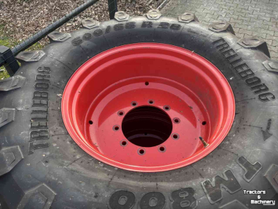 Roues, Pneus, Jantes, Barillets Jumelage Trelleborg 600/65R28 TM800 90% op 10 gaats velgen