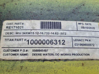 Roues, Pneus, Jantes, Barillets Jumelage John Deere Velgen 15x34 Titan verstelbaar 12 gaats