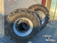 Roues, Pneus, Jantes, Barillets Jumelage Michelin set MachXbib 600/70R30 en 710/70R42  Case-IH Magnum NewH T8