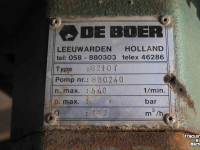 Pompe à lisier De Boer B210T dubbel 8 mestpomp verdringerpomp lobbenpomp