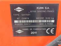 Andaineur Kuhn GA7501 dubbele cirkelhark wiersmachine mechanische werkbreedteverstelling