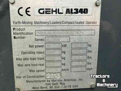 Chargeuse sur pneus Gehl AL 340