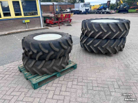 Roues, Pneus, Jantes, Barillets Jumelage Trelleborg 480/70R34 + 380/70R24 verstelbare velgen