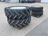 Roues, Pneus, Jantes, Barillets Jumelage Trelleborg 480/70R34 + 380/70R24 verstelbare velgen