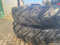 Roues, Pneus, Jantes, Barillets Jumelage Michelin Agribib 13.6R38 + 13.6R24 op verstelvelgen