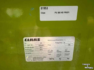 Pick up Claas PU 300 HD Profi pickup