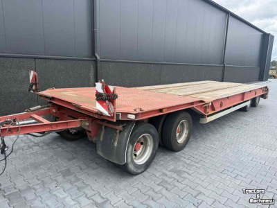 Semi-remorque surbaissé Burg 4-asser dieplader aanhanger met containerrail
