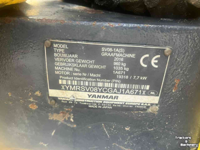 Mini pelleteuse Yanmar SV08