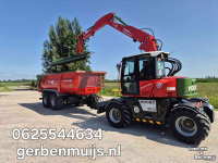 Pelles sur pneus Hooby Bandenkraan met kipper + maaikorf + 2x verlengiek + actiebord + bomenknipper