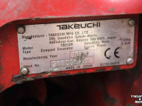 Mini pelleteuse Takeuchi TB210R minigraver rups mini graafmachine servobediening