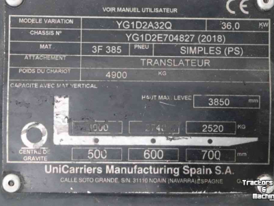 Chariot élévateur Unicarriers YG1D2A32Q