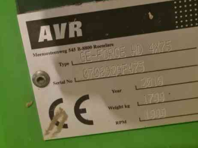 Fraise buteuse AVR GE-Force HD 4x75