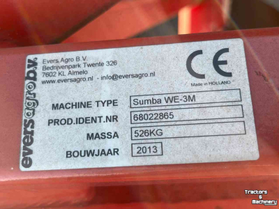 Décompacteur Evers Sumba WE-3M woeler, woelpoot, vaste tand, diepwoeler, grondbewerking