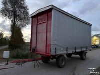 Remorque à bâche pour transport / Remorque de récolte trainé  Oogstwagen - Zeilenwagen 600x250 4 wiel gestuurd