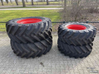 Roues, Pneus, Jantes, Barillets Jumelage Trelleborg 650/65R38  540/65R28 TM800 nieuw op 8-gaats velgen