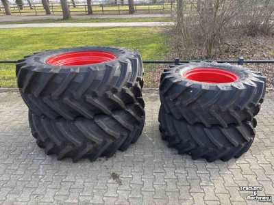 Roues, Pneus, Jantes, Barillets Jumelage Trelleborg 650/65R38  540/65R28 TM800 nieuw op 8-gaats velgen