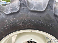 Roues, Pneus, Jantes, Barillets Jumelage BKT Agrimax Banden 480/70R34 en 380/70R24 Verstelbare Velgen