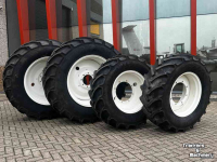 Roues, Pneus, Jantes, Barillets Jumelage Mitas set MITAS AS 65 480/65R28 en 600/65R38 ca 80% op velgen NewH T6.xxx/T7.xxx