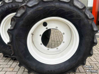 Roues, Pneus, Jantes, Barillets Jumelage Mitas set MITAS AS 65 480/65R28 en 600/65R38 ca 80% op velgen NewH T6.xxx/T7.xxx
