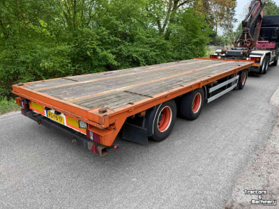 Semi-remorque surbaissé Vogelzang 3-asser dieplader aanhanger, vlakke vloer met Twistlock