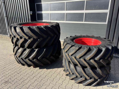 Roues, Pneus, Jantes, Barillets Jumelage Trelleborg 650/65R38 en 540/65R28 TM800 + Fendt velgen