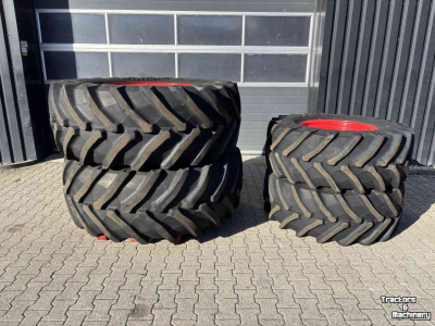 Roues, Pneus, Jantes, Barillets Jumelage Trelleborg 650/65R38 en 540/65R28 TM800 + Fendt velgen