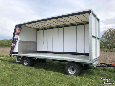 Remorque à bâche pour transport / Remorque de récolte trainé Heuvelmans Oogstwagens en Zeilwagens
