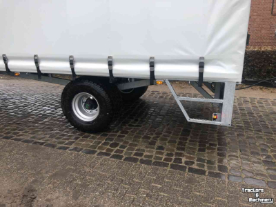 Remorque à bâche pour transport / Remorque de récolte trainé Heuvelmans Oogstwagens en Zeilwagens