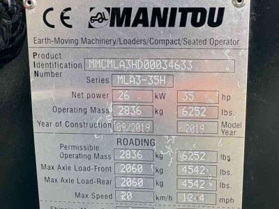 Chargeuse sur pneus Manitou MLA3-35H