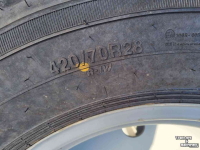 Roues, Pneus, Jantes, Barillets Jumelage Alliance 520/85R38 & 420/70R28 ploegbanden