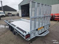Semi-remorque surbaissé  Hulco TERRAX Machinetransporter 3500 kg 394x180 Go Getter uitvoering