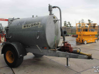 Tonneau de lisier Welgro 3500 liter vacuumtank waterwagen mesttank giertank slanghaspel