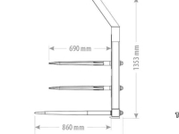 Fourche à ensilage Qmac MESTVORK 2.40M MAXI EXTRA ZWAAR